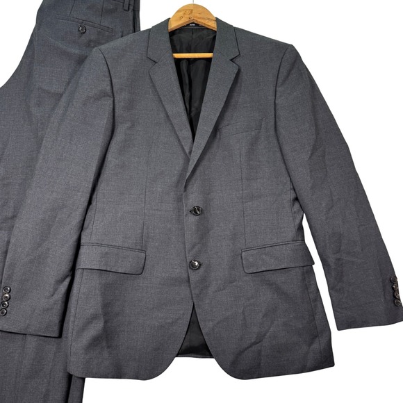 Hugo Boss Suit Wool 2-Button Blazer Gray Mens 40R Pants 34x34 The Grand/Central‎ - Picture 1 of 16
